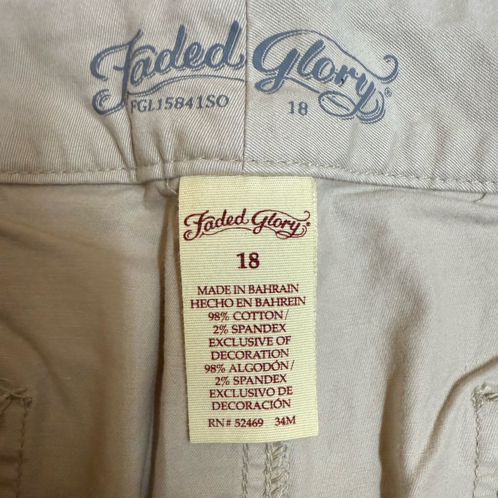 Listing Title: Faded Glory Women's Bare Beige Twill Pants, Size 18 - Picture 5 of 5